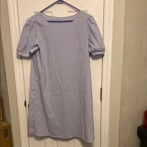 SHEIN Blue and White Striped Fabric